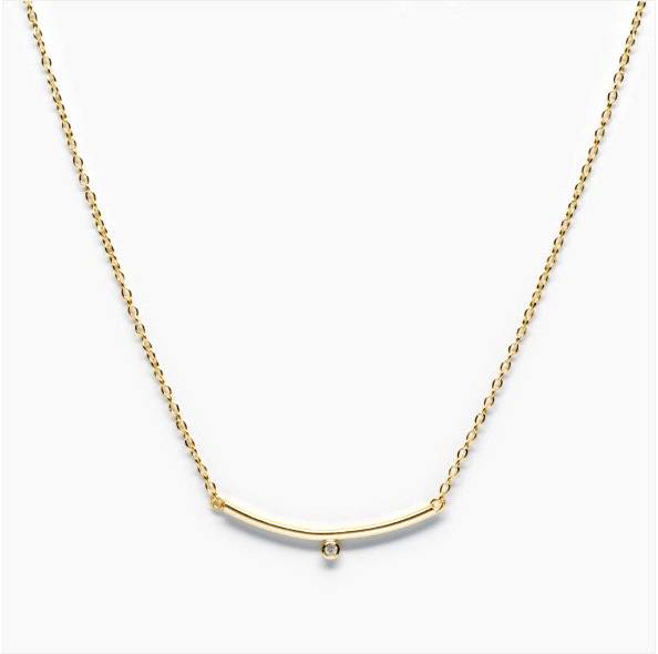 THE WIRE BAR TINY CUBIC ZIRCONIA NECKLACE