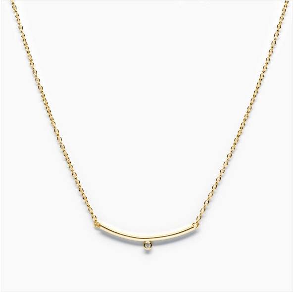 THE WIRE BAR TINY CUBIC ZIRCONIA NECKLACE